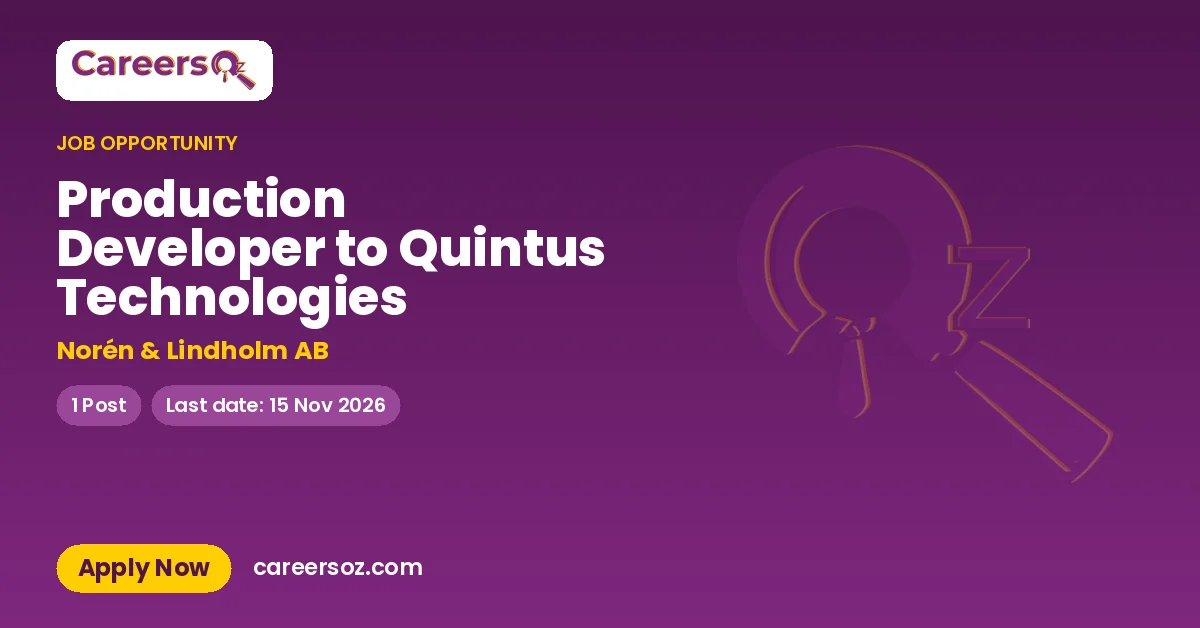 Production Developer to Quintus Technologies – Norén & Lindholm AB