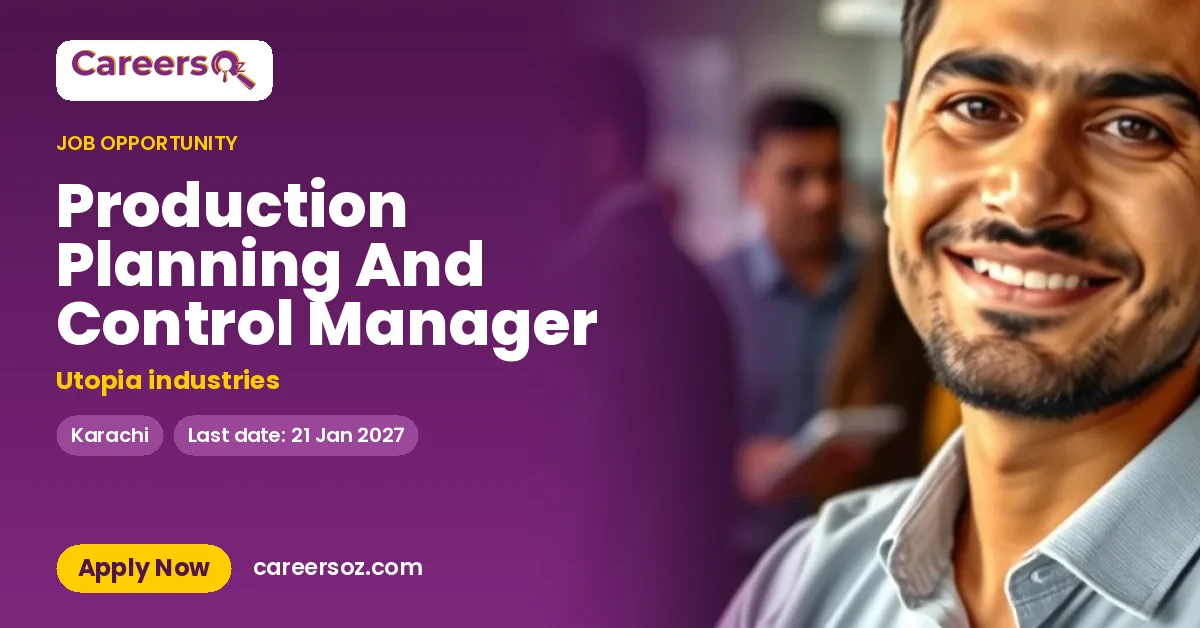 Production Planning And Control Manager – Utopia industries