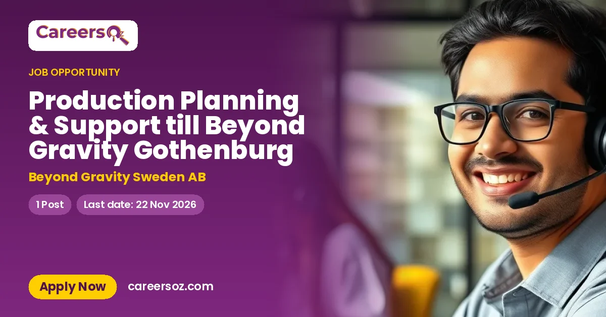 Production Planning & Support till Beyond Gravity Gothenburg – Beyond Gravity Sweden AB