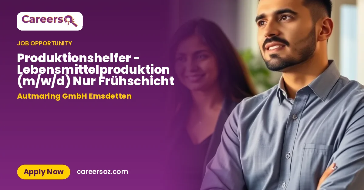 Produktionshelfer - Lebensmittelproduktion (m/w/d) Nur Frühschicht – Autmaring GmbH Emsdetten