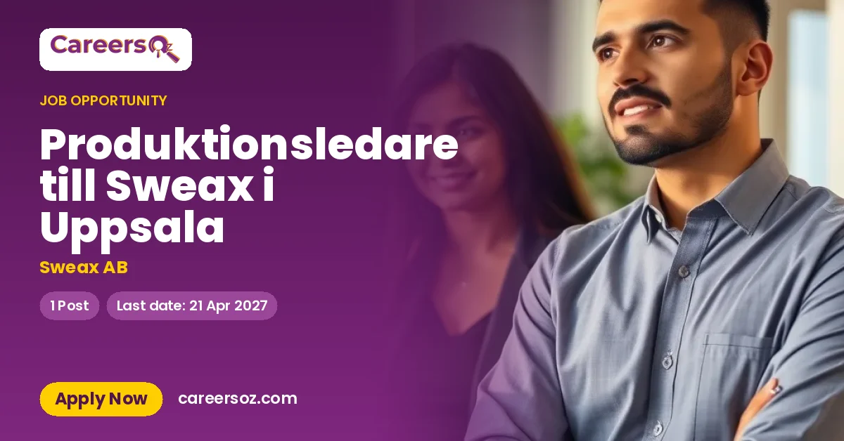 Produktionsledare till Sweax i Uppsala – Sweax AB