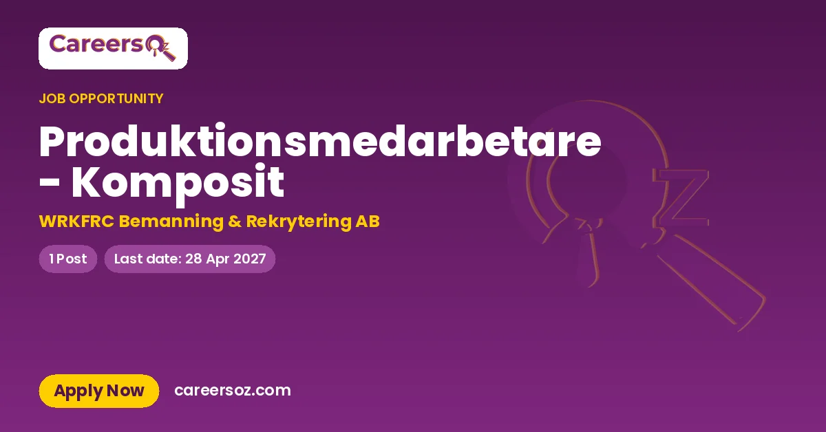 Produktionsmedarbetare - Komposit – WRKFRC Bemanning & Rekrytering AB