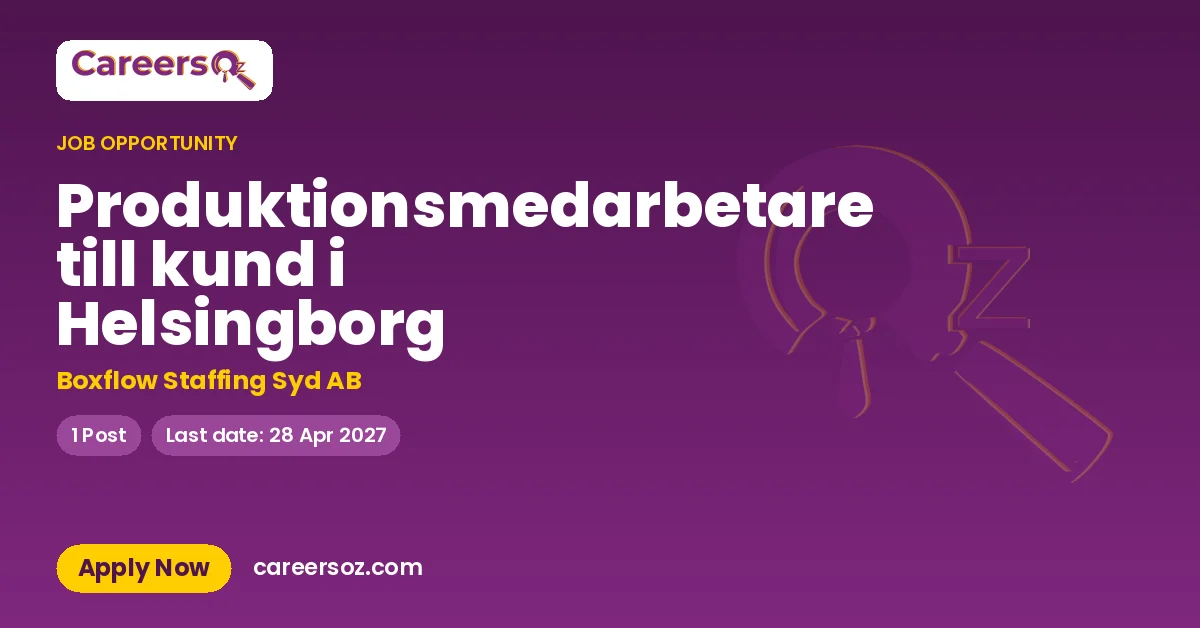 Produktionsmedarbetare till kund i Helsingborg – Boxflow Staffing Syd AB