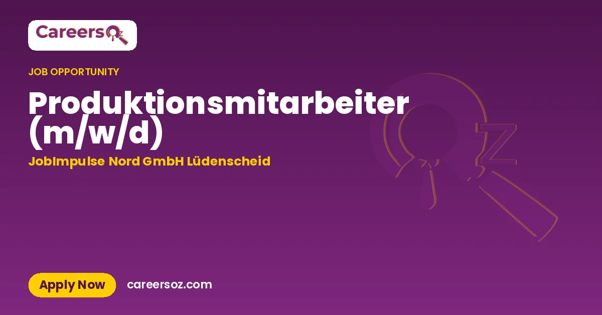 Produktionsmitarbeiter (m/w/d) – JobImpulse Nord GmbH Lüdenscheid