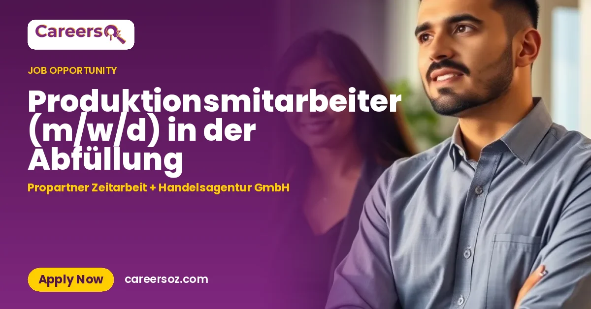 Produktionsmitarbeiter (m/w/d) in der Abfüllung – Propartner Zeitarbeit + Handelsagentur GmbH