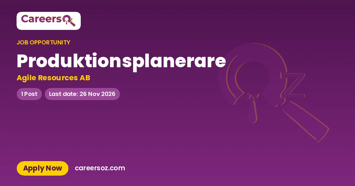 Produktionsplanerare – Agile Resources AB