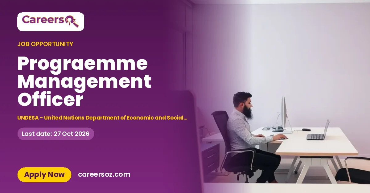 Prograemme Management Officer – UNDESA - United Nations Department of Economic and Social Affairs