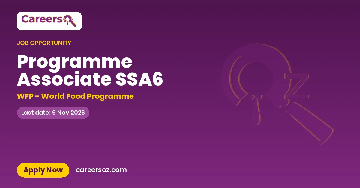 Programme Associate SSA6 – WFP - World Food Programme