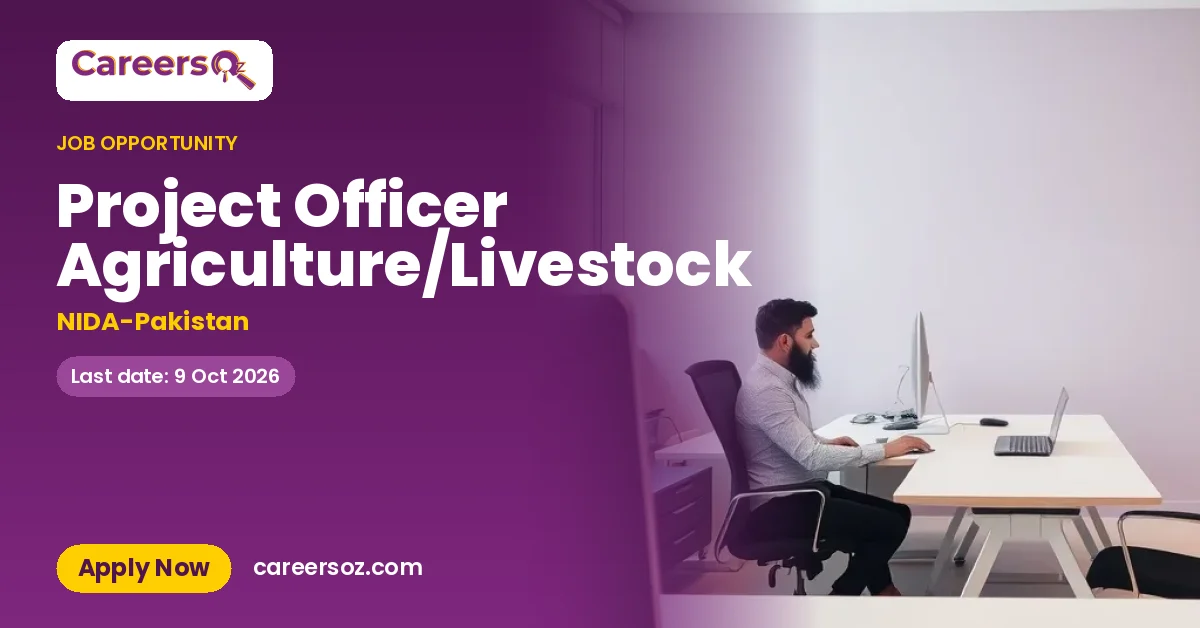 Project Officer Agriculture/Livestock – NIDA-Pakistan