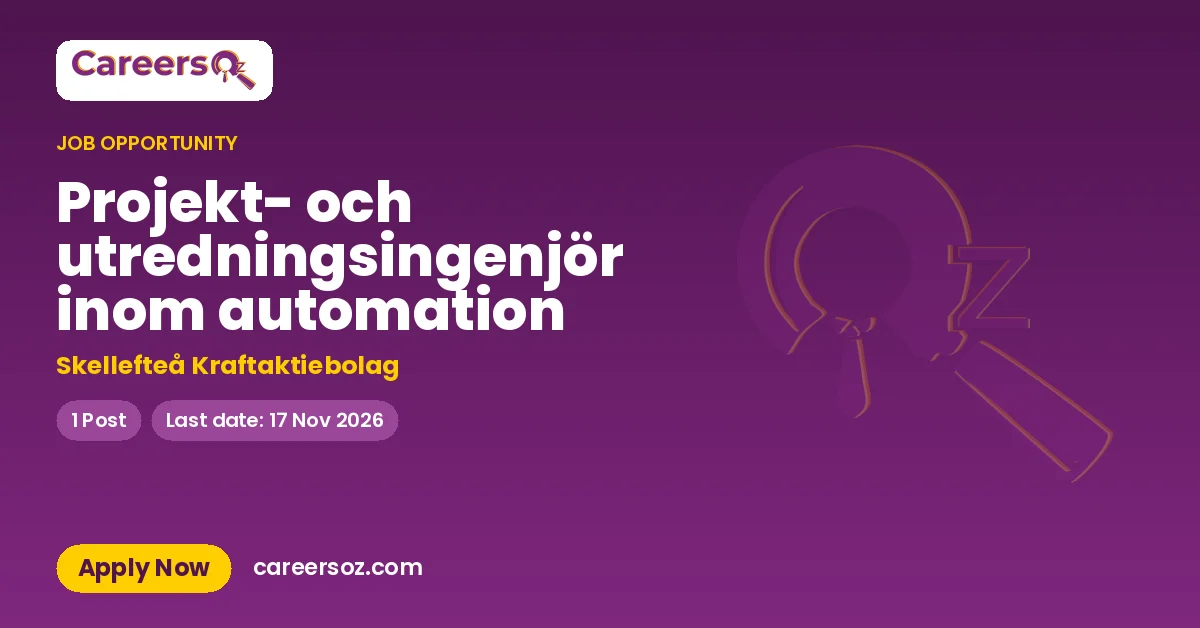 Projekt- och utredningsingenjör inom automation – Skellefteå Kraftaktiebolag