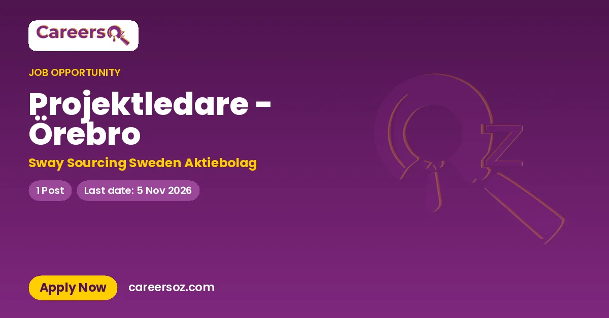 Projektledare - Örebro – Sway Sourcing Sweden Aktiebolag