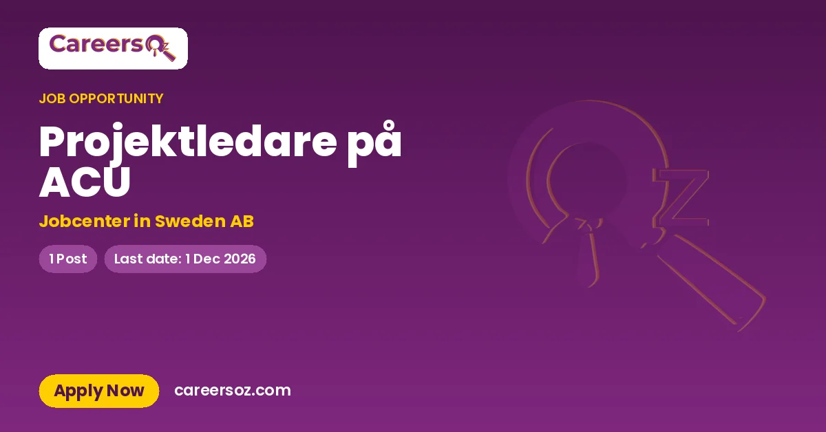 Projektledare på ACU – Jobcenter in Sweden AB