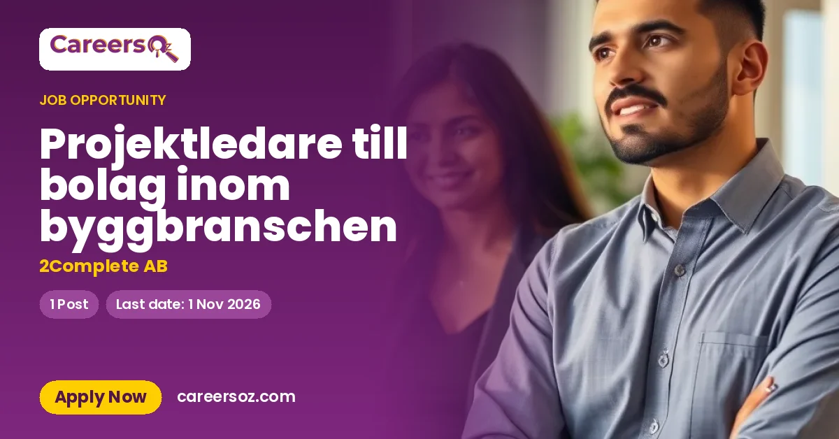 Projektledare till bolag inom byggbranschen – 2Complete AB
