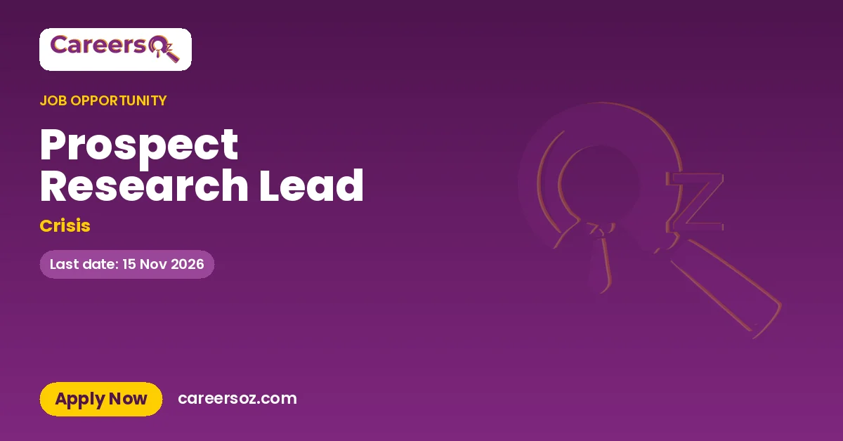 Prospect Research Lead – Crisis