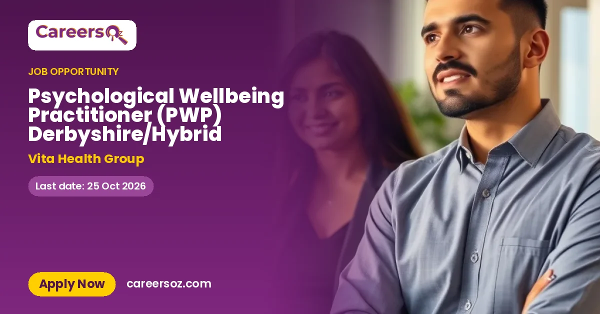 Psychological Wellbeing Practitioner (PWP) Derbyshire/Hybrid – Vita Health Group