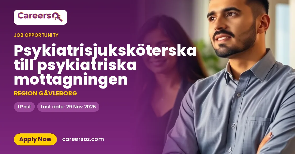 Psykiatrisjuksköterska till psykiatriska mottagningen – REGION GÄVLEBORG