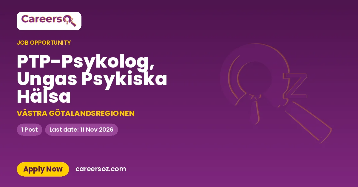 PTP-Psykolog, Ungas Psykiska Hälsa – VÄSTRA GÖTALANDSREGIONEN