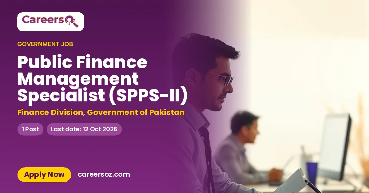 Public Finance Management Specialist (SPPS-II) – Finance Division, Government of Pakistan