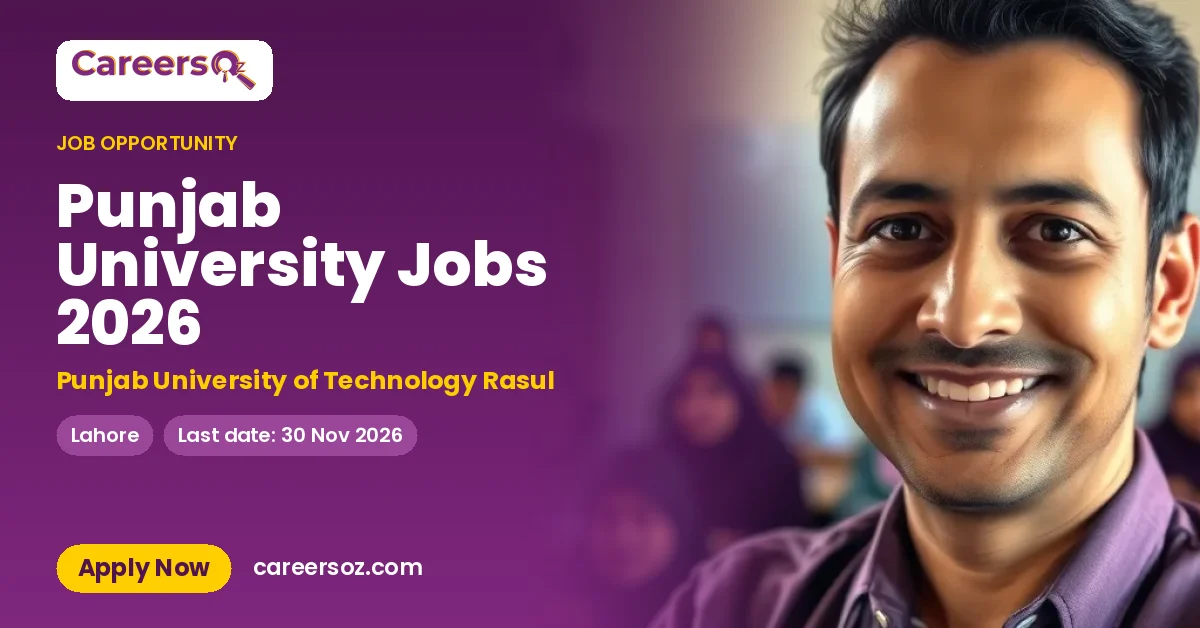 Punjab University Jobs 2026 – Punjab University of Technology Rasul