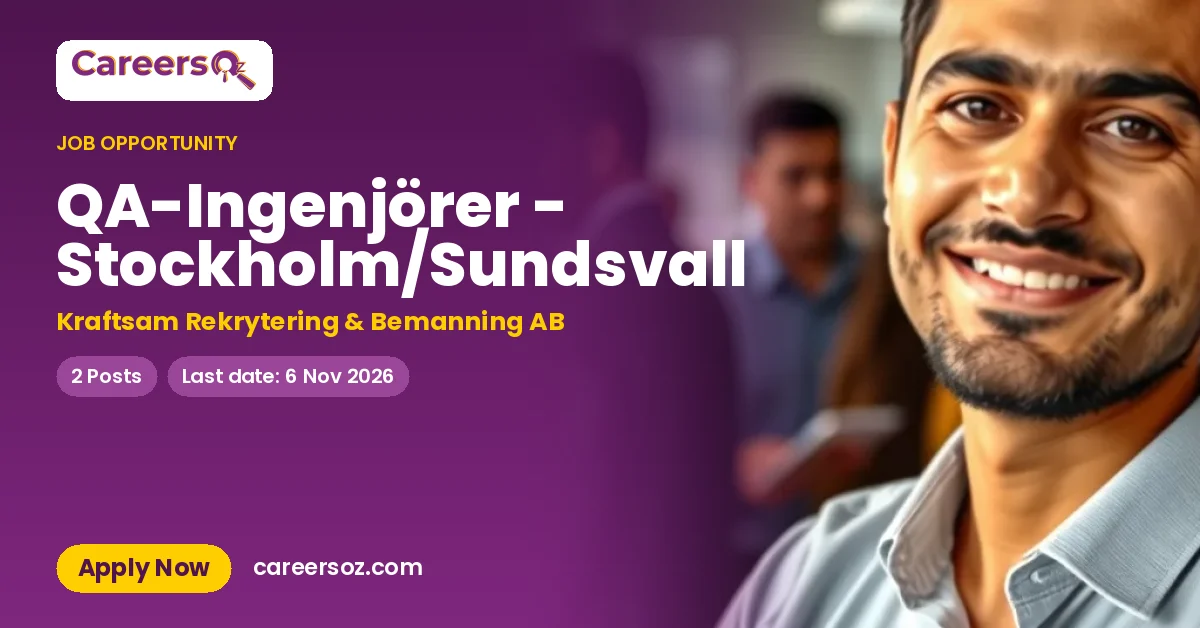QA-Ingenjörer - Stockholm/Sundsvall – Kraftsam Rekrytering & Bemanning AB