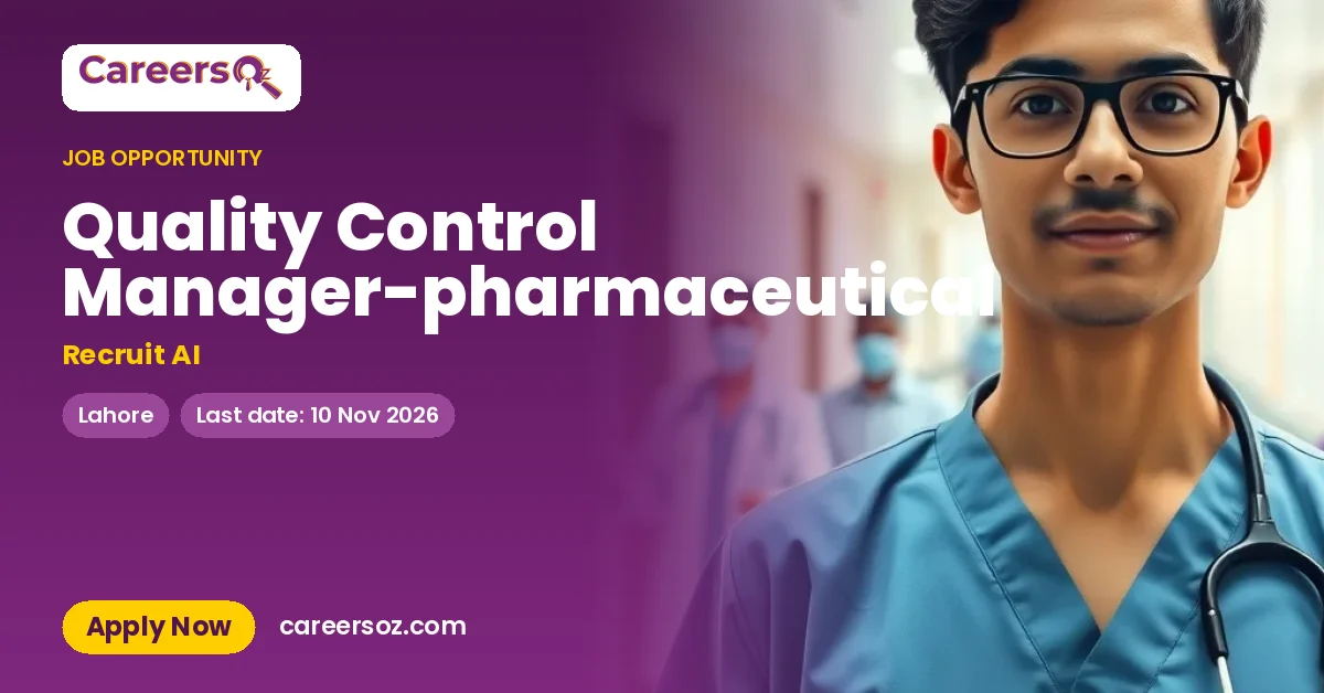 Quality Control Manager-pharmaceutical – Recruit AI