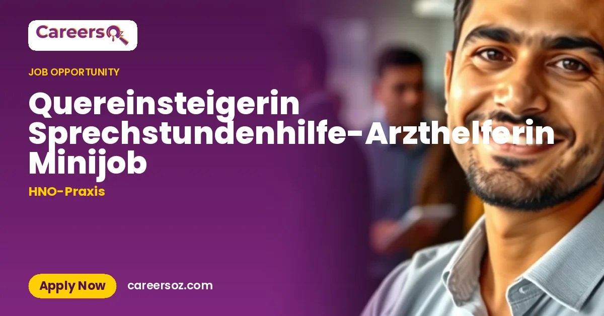 Quereinsteigerin Sprechstundenhilfe-Arzthelferin Minijob – HNO-Praxis