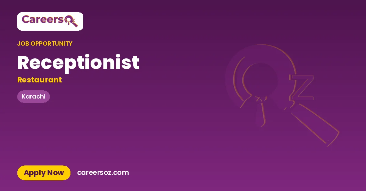 Receptionist – Restaurant
