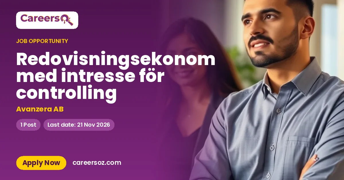 Redovisningsekonom med intresse för controlling – Avanzera AB