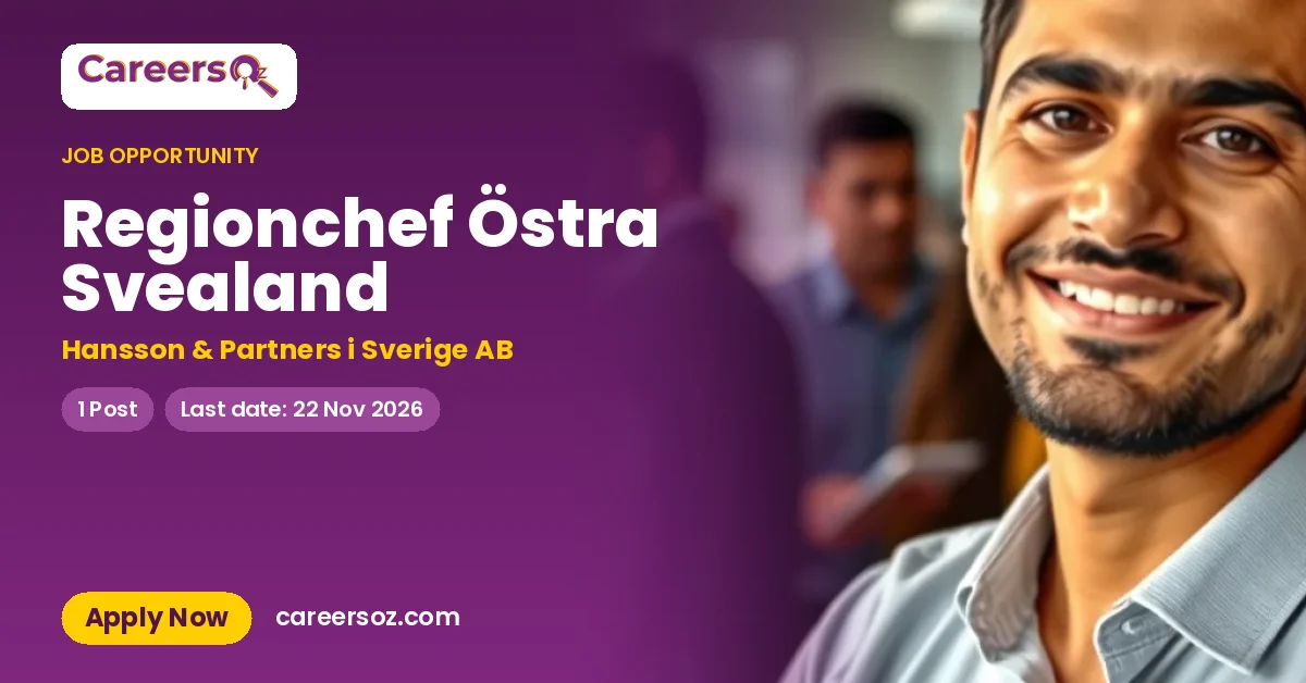 Regionchef Östra Svealand – Hansson & Partners i Sverige AB
