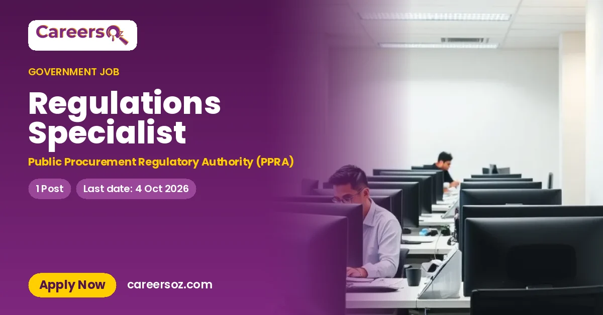 Regulations Specialist – Public Procurement Regulatory Authority (PPRA)