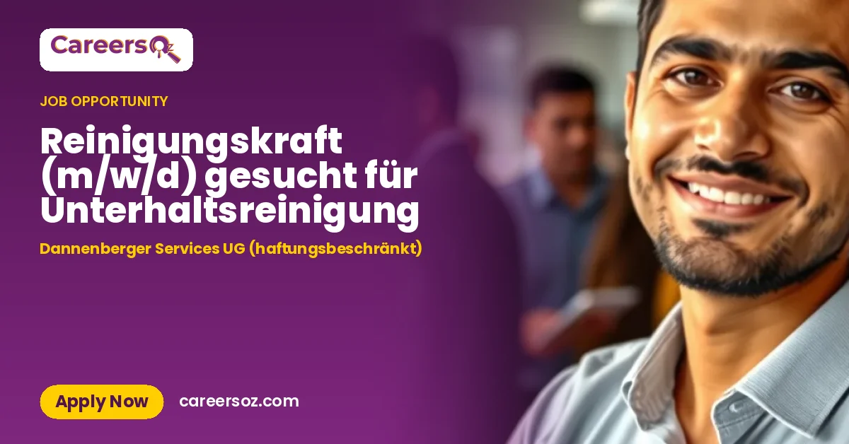 Reinigungskraft (m/w/d) gesucht für Unterhaltsreinigung – Dannenberger Services UG (haftungsbeschränkt)