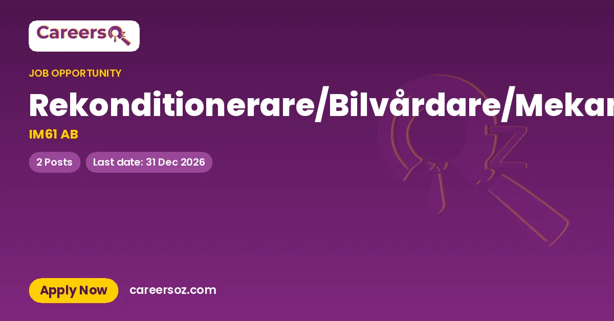 Rekonditionerare/Bilvårdare/Mekaniker – IM61 AB