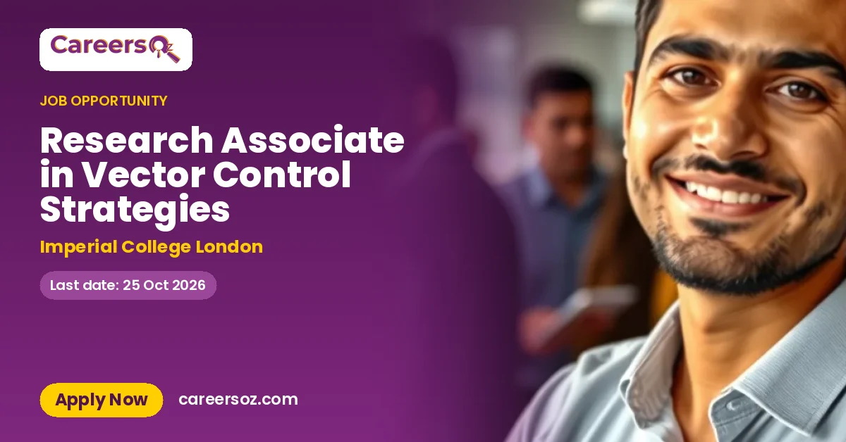Research Associate in Vector Control Strategies – Imperial College London