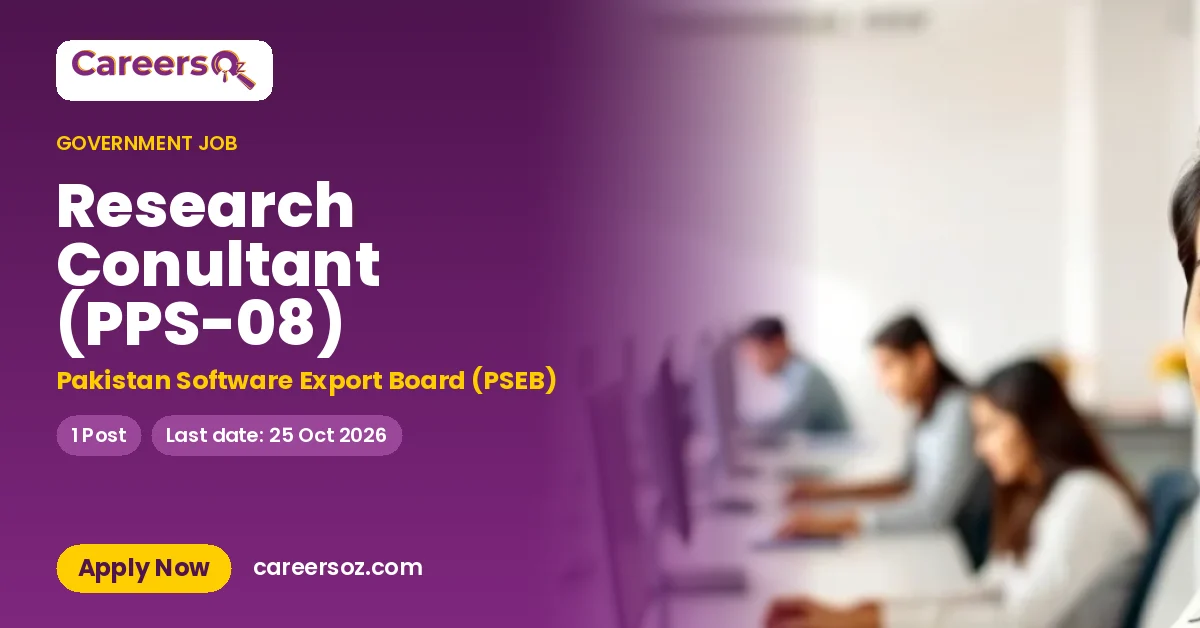 Research Conultant (PPS-08) – Pakistan Software Export Board (PSEB)