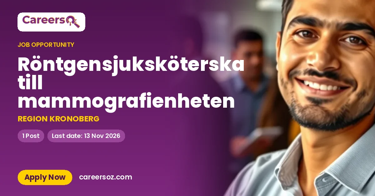 Röntgensjuksköterska till mammografienheten – REGION KRONOBERG