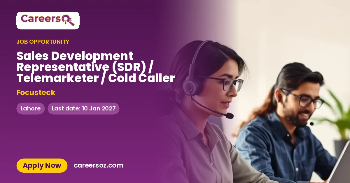 Sales Development Representative (SDR) / Telemarketer / Cold Caller – Focusteck