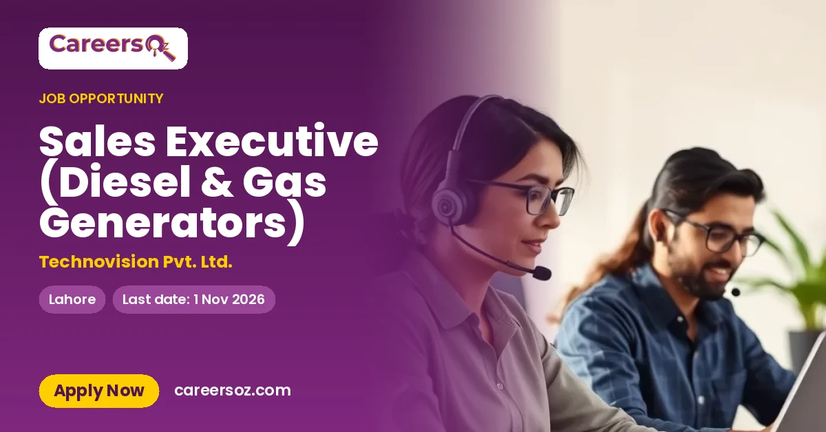 Sales Executive (Diesel & Gas Generators) – Technovision Pvt. Ltd.
