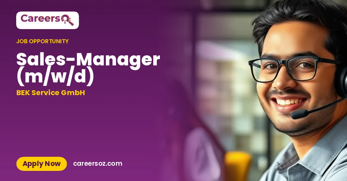 Sales-Manager (m/w/d) – BEK Service GmbH