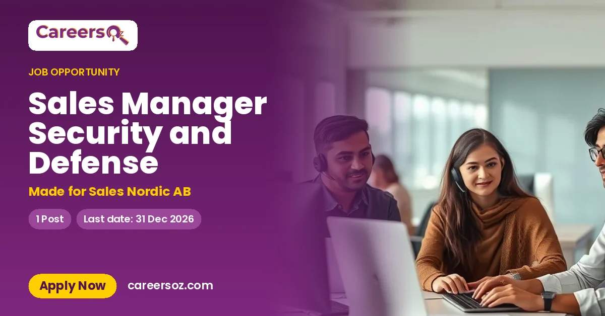 Sales Manager Security and Defense – Made for Sales Nordic AB
