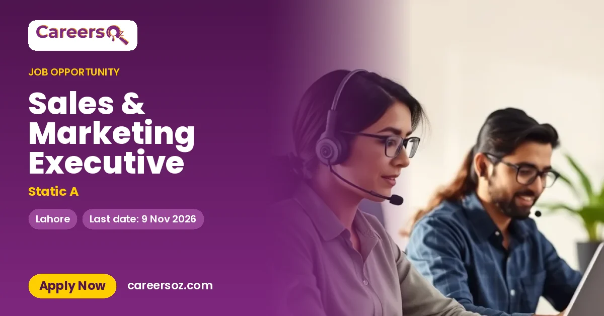 Sales & Marketing Executive – Static A