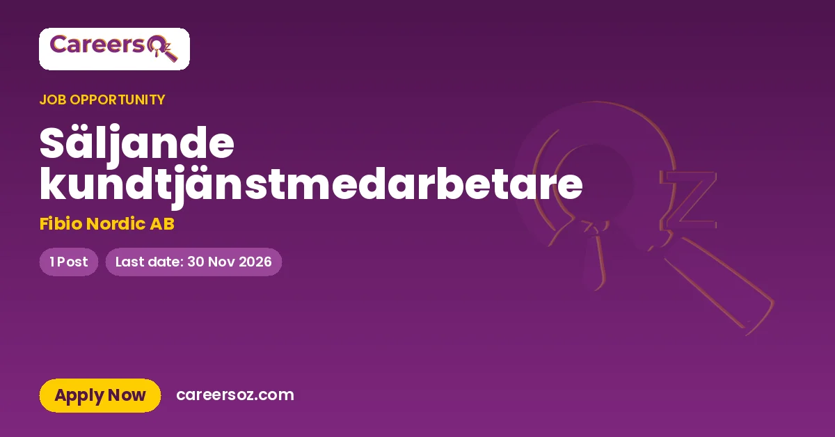 Säljande kundtjänstmedarbetare – Fibio Nordic AB