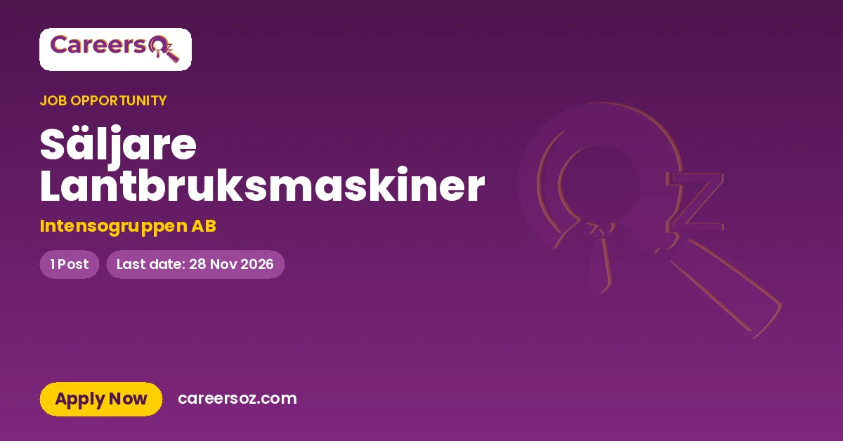 Säljare Lantbruksmaskiner – Intensogruppen AB