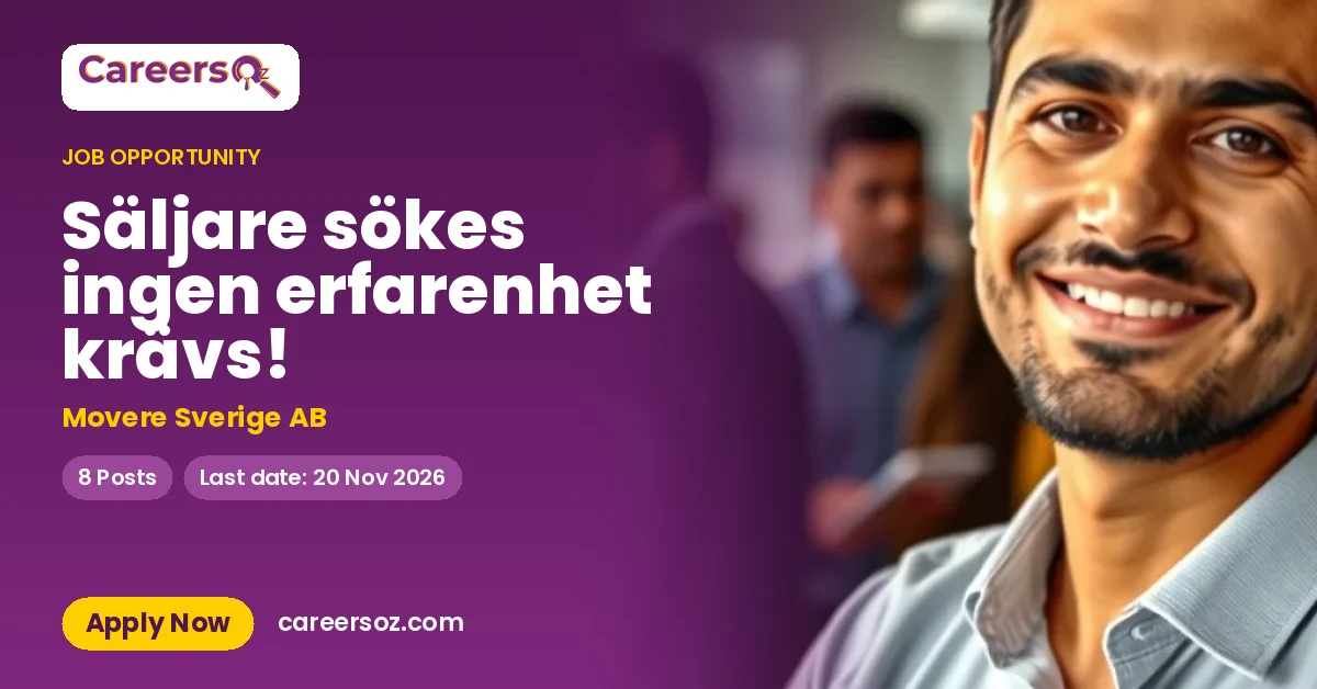 Säljare sökes ingen erfarenhet krävs! – Movere Sverige AB