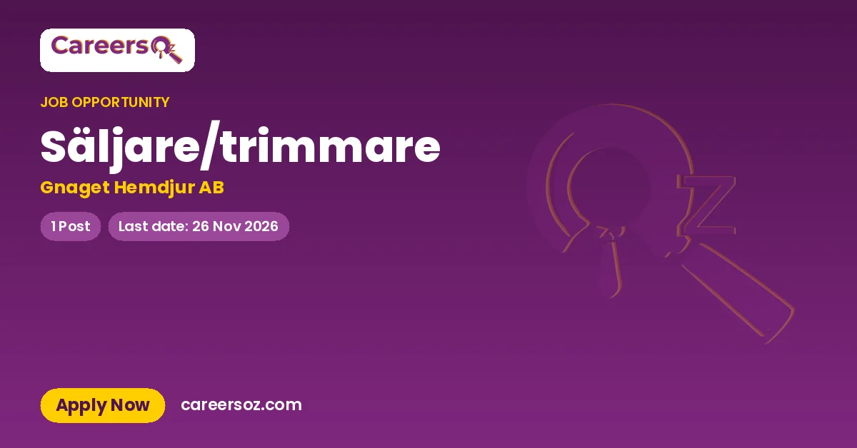 Säljare/trimmare – Gnaget Hemdjur AB
