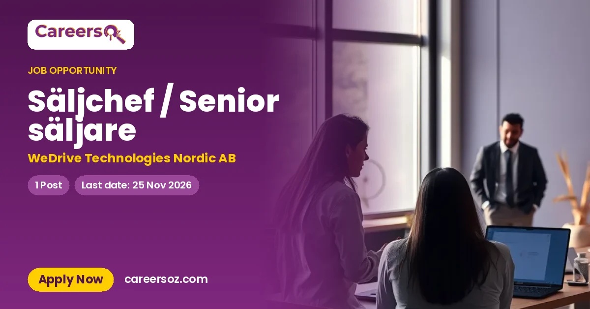 Säljchef / Senior säljare – WeDrive Technologies Nordic AB