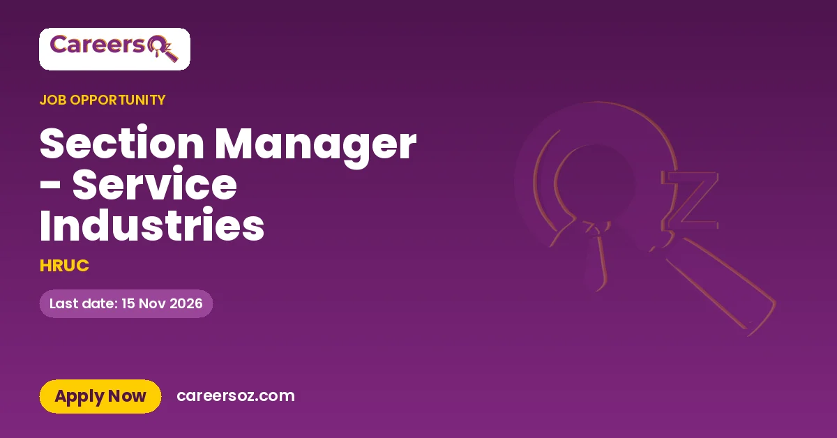 Section Manager - Service Industries – HRUC