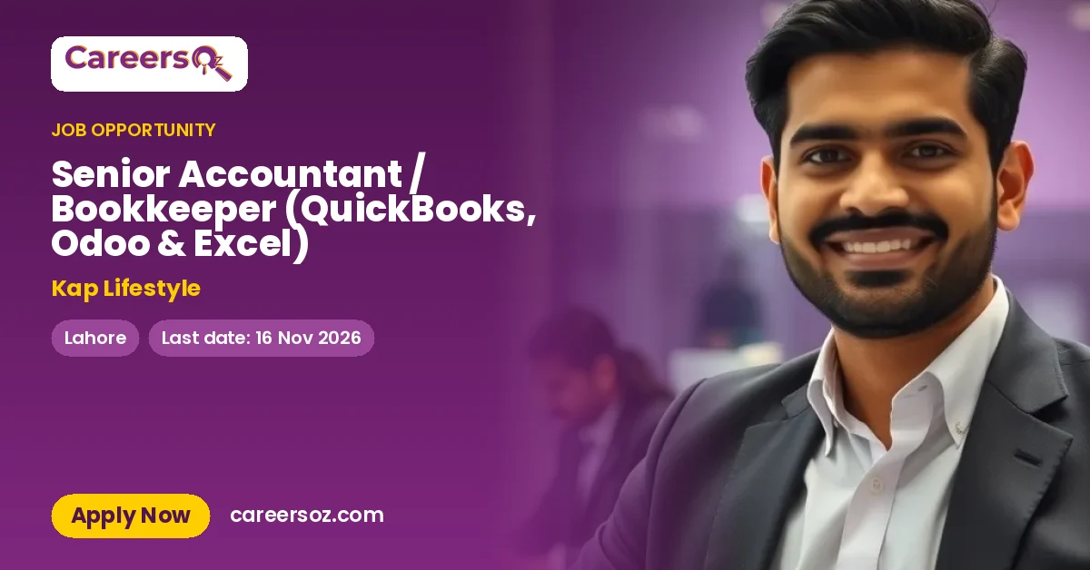 Senior Accountant / Bookkeeper (QuickBooks, Odoo & Excel) – Kap Lifestyle