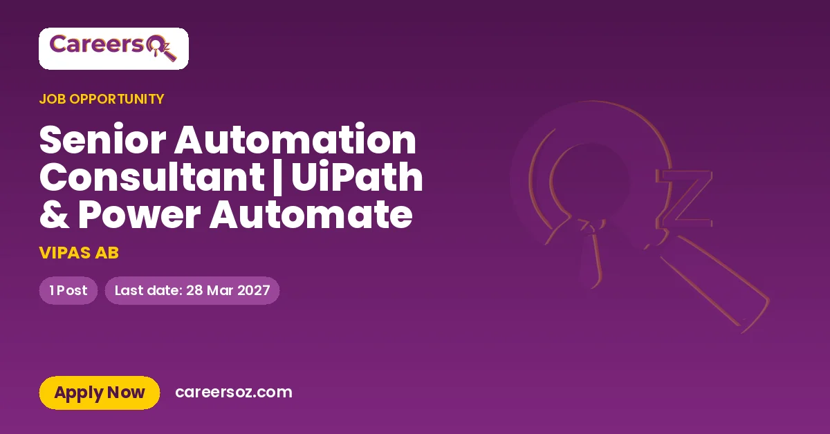 Senior Automation Consultant | UiPath & Power Automate – VIPAS AB