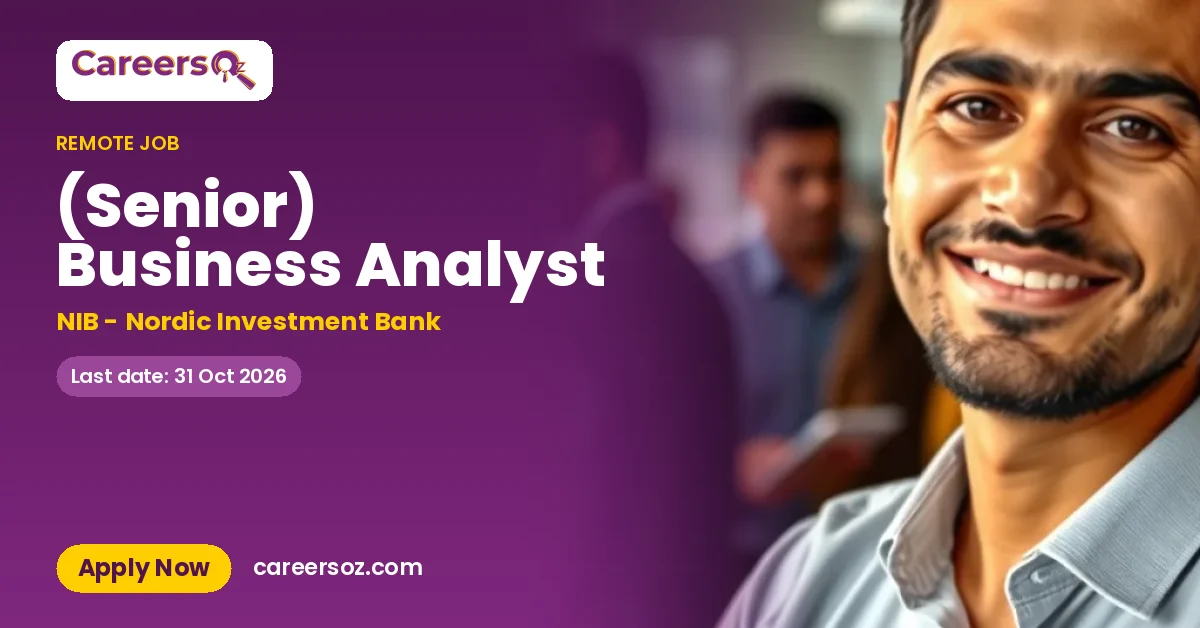 (Senior) Business Analyst – NIB - Nordic Investment Bank