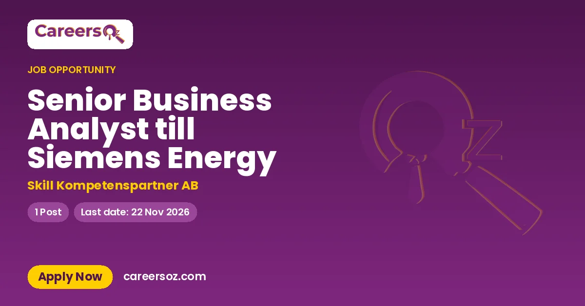 Senior Business Analyst till Siemens Energy – Skill Kompetenspartner AB